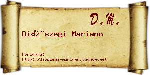 Diószegi Mariann névjegykártya